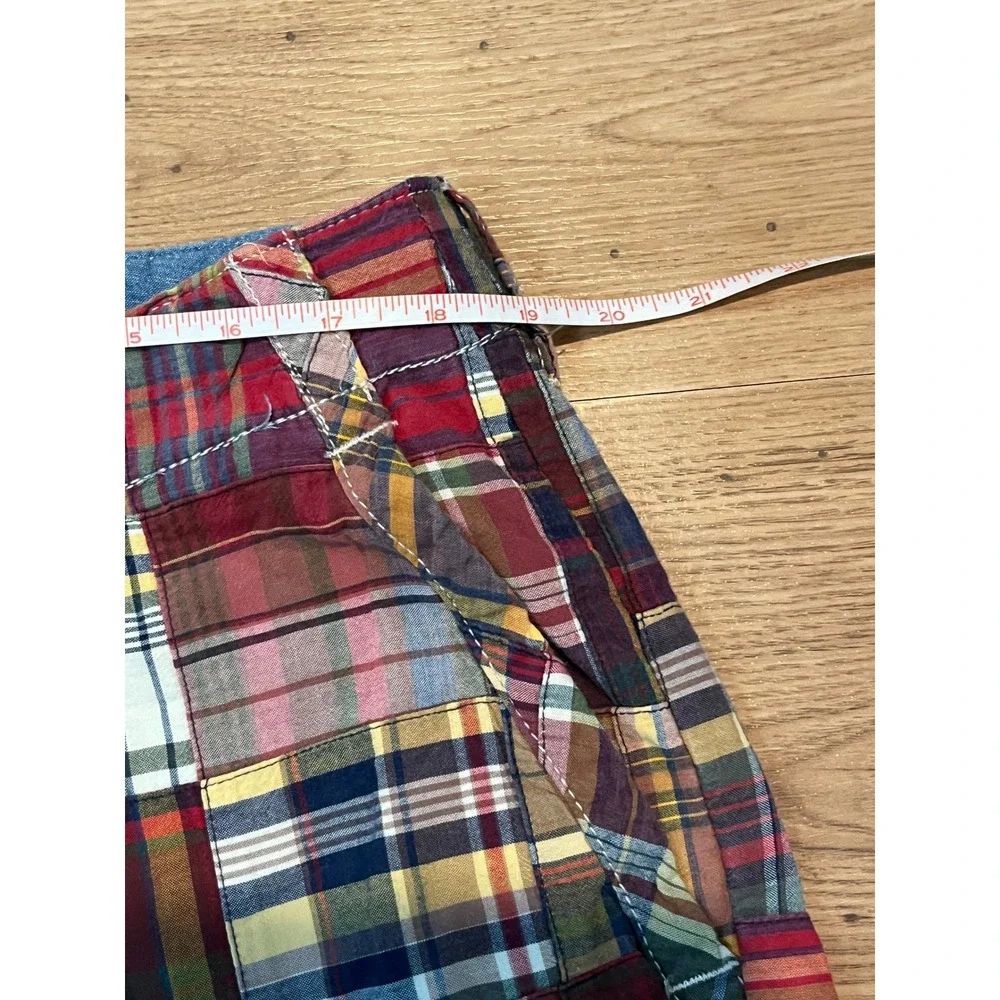 Polo Ralph Lauren Patchwork Madras Plaid Shorts Multi Color Preppy Mens Size 35